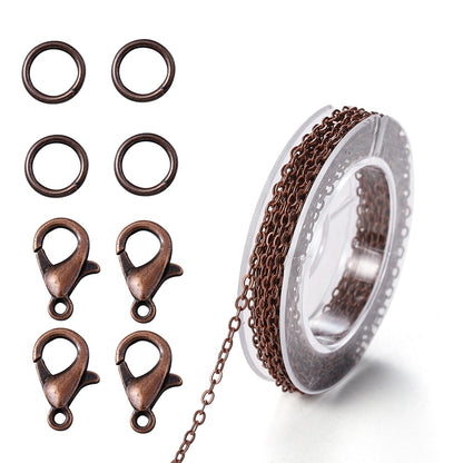 Alloy Link Chain With Jump Rings Lobster Clasps, 3Meter
