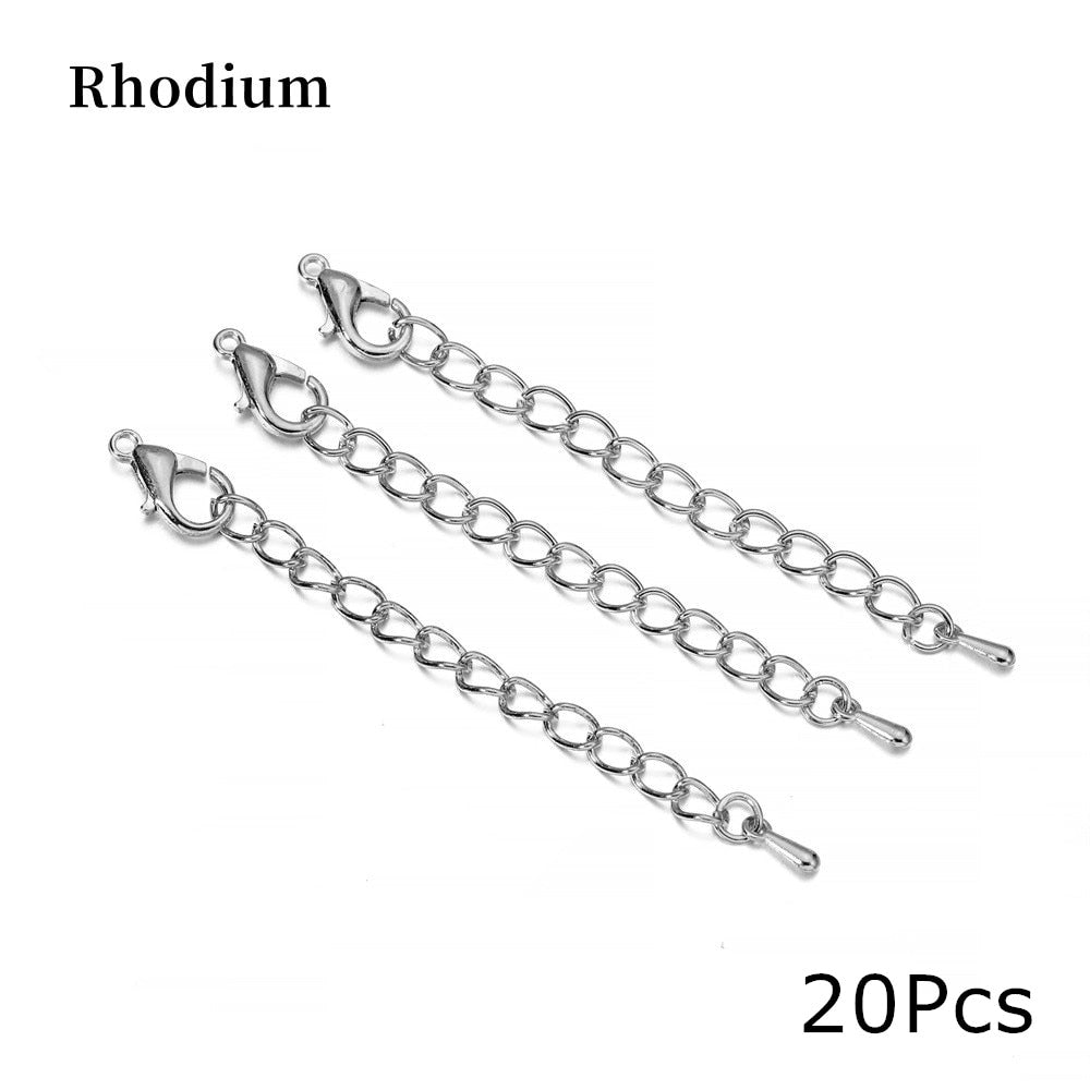 50 70mm Tone Extension Tail Chain Lobster Clasps Connector, 10-20pcs lot