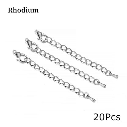 50 70mm Tone Extension Tail Chain Lobster Clasps Connector, 10-20pcs lot