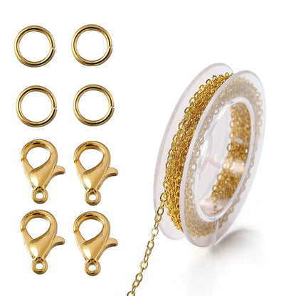 Alloy Link Chain With Jump Rings Lobster Clasps, 3Meter