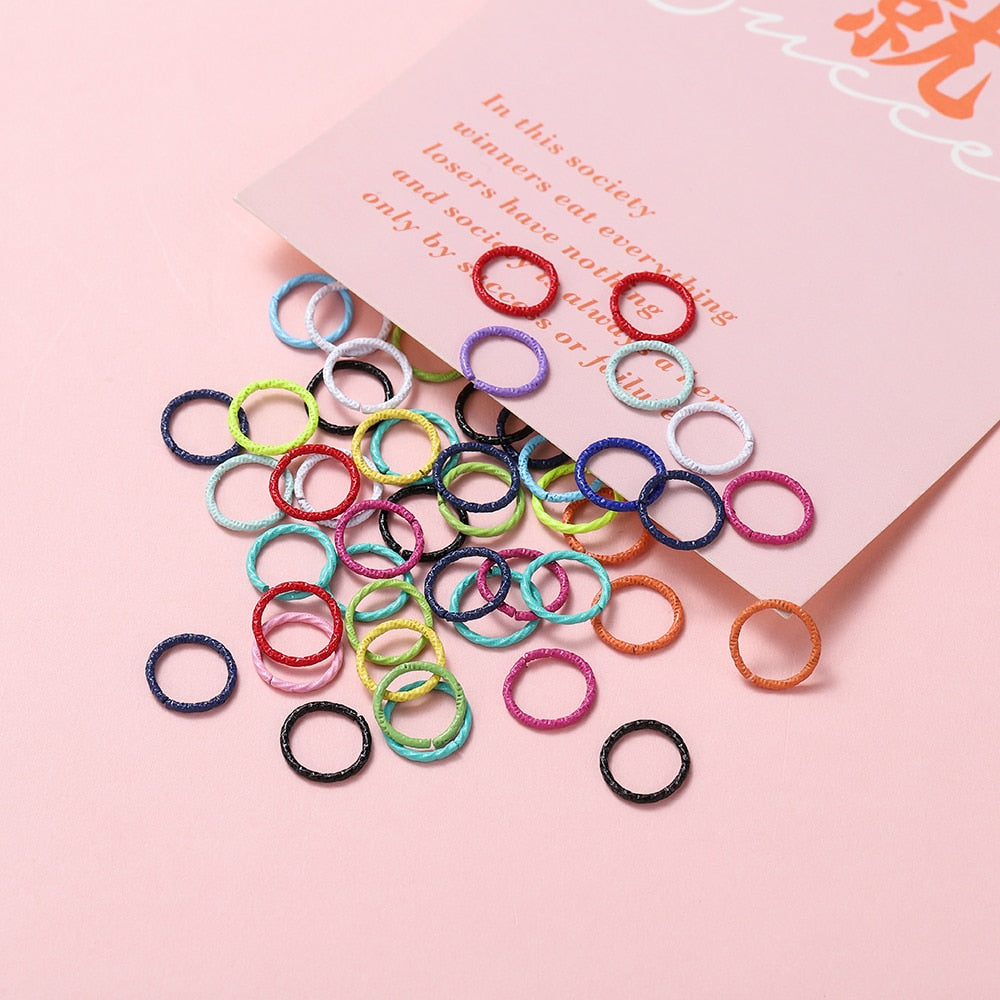 50pcs 8-12mm Colorful Twist Jump Rings