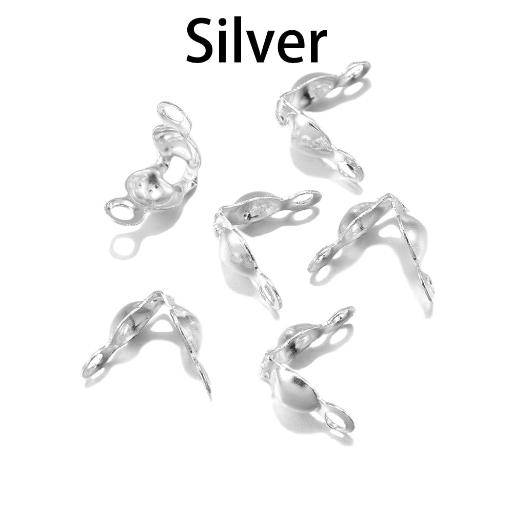 4x7mm Ball Chain Calotte End Crimps, 100-200pcs