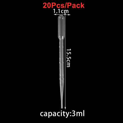 20-200Pcs Plastic Disposable Squeeze Pipettes, 0.2-3ML for Resin Jewelry Making