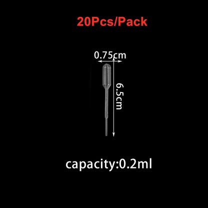 20-200Pcs Plastic Disposable Squeeze Pipettes, 0.2-3ML for Resin Jewelry Making