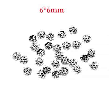 6 mm ausgehöhlte Blumen-Torus-Perlenkappen, 100 Stück