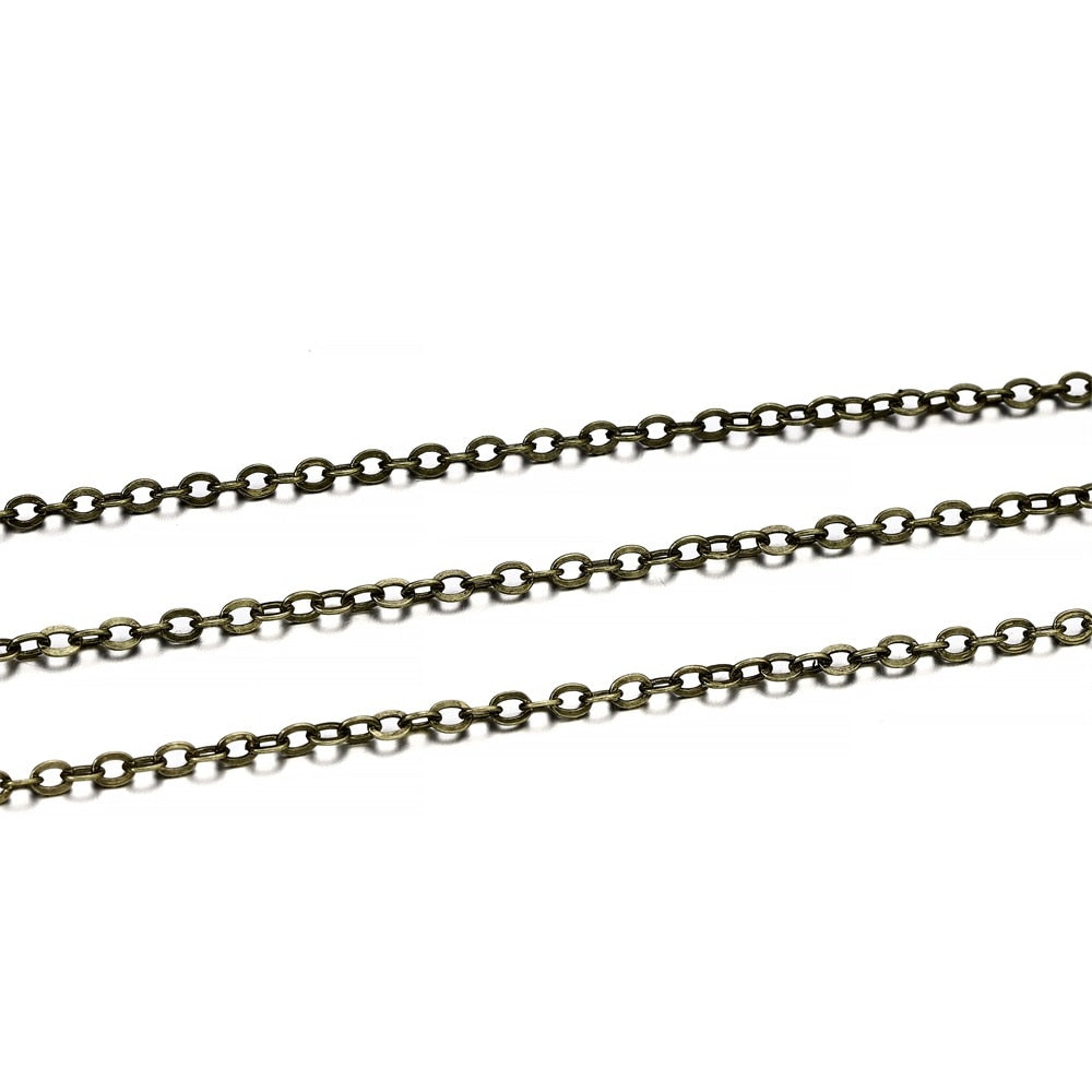 Long Necklace Chains, Brass - 10m lot