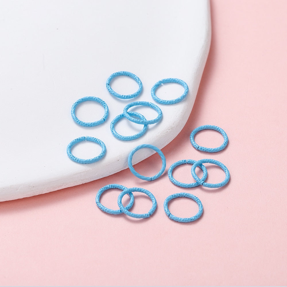 50pcs 8-12mm Colorful Twist Jump Rings