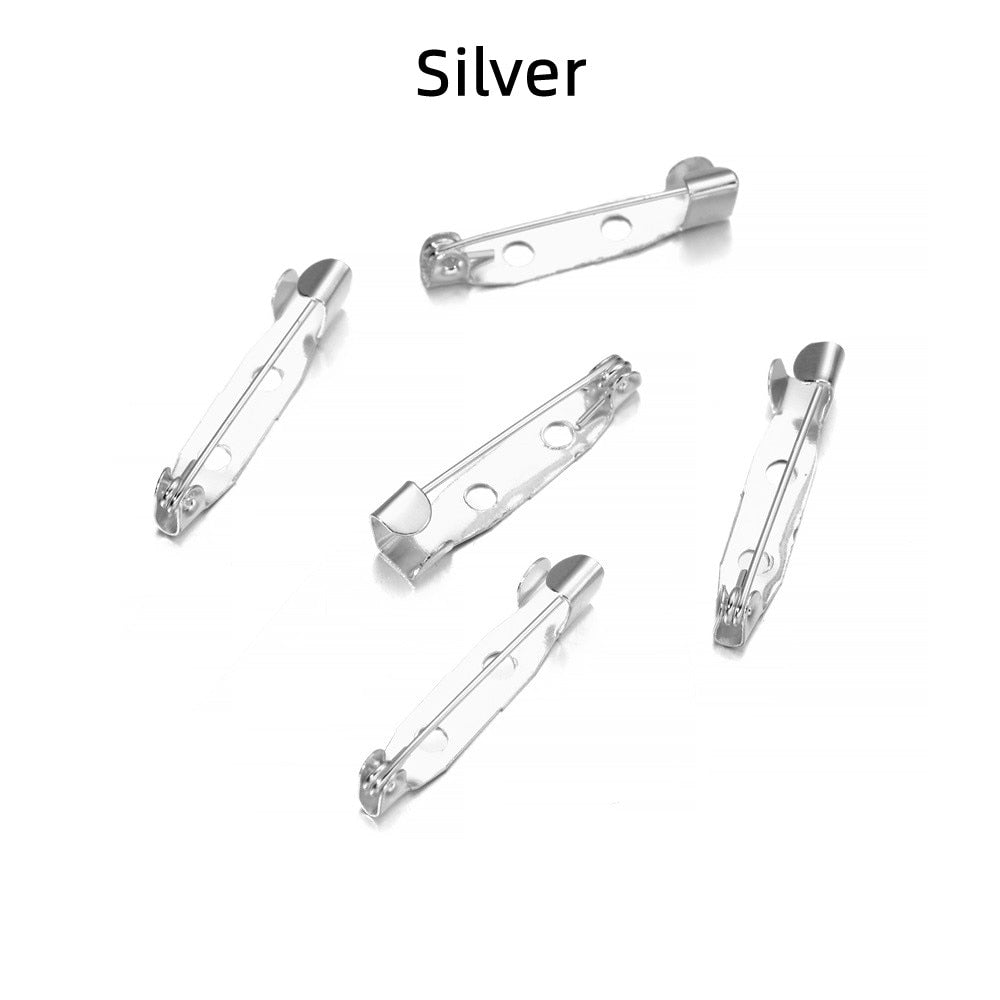 50pcs 15-35mm Size Brooch Clip Base Pins
