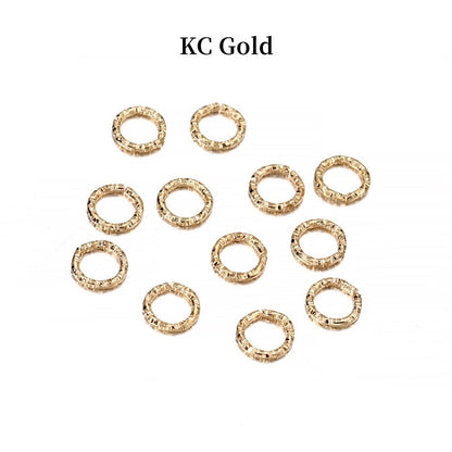30-100pcs 8-20mm Gold Twisted Jump Rings
