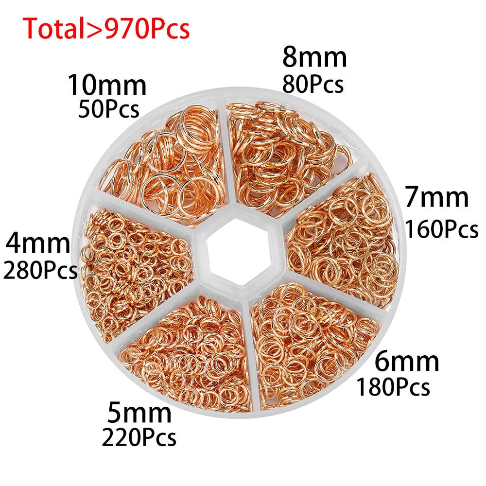 Open Jump Ring Connectors Set, 1370pcs