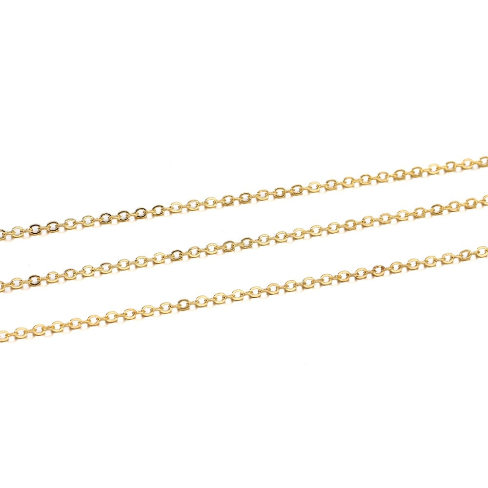 1.5 2mm Oval Link Necklace Chain, 5m lot