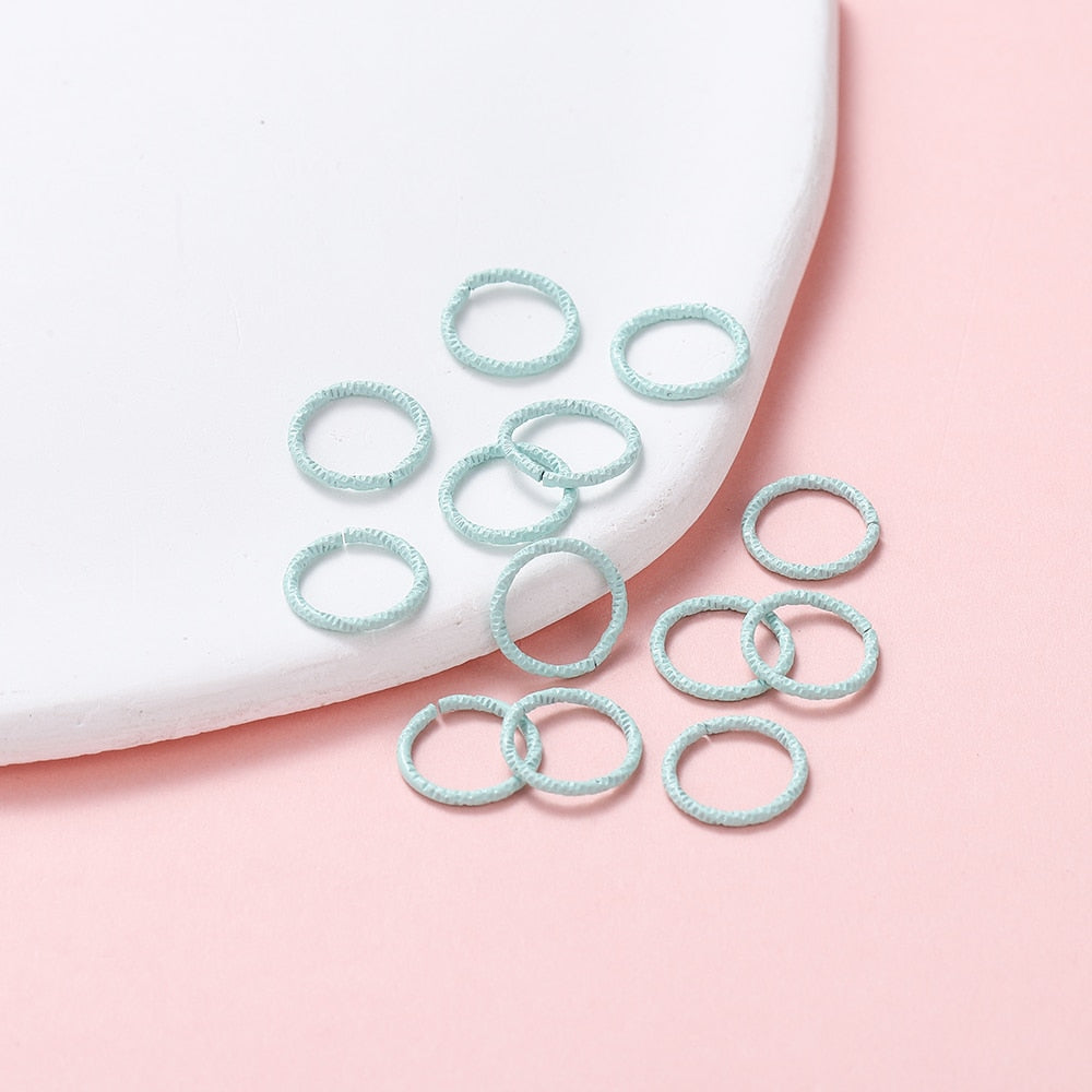 50pcs 8-12mm Colorful Twist Jump Rings