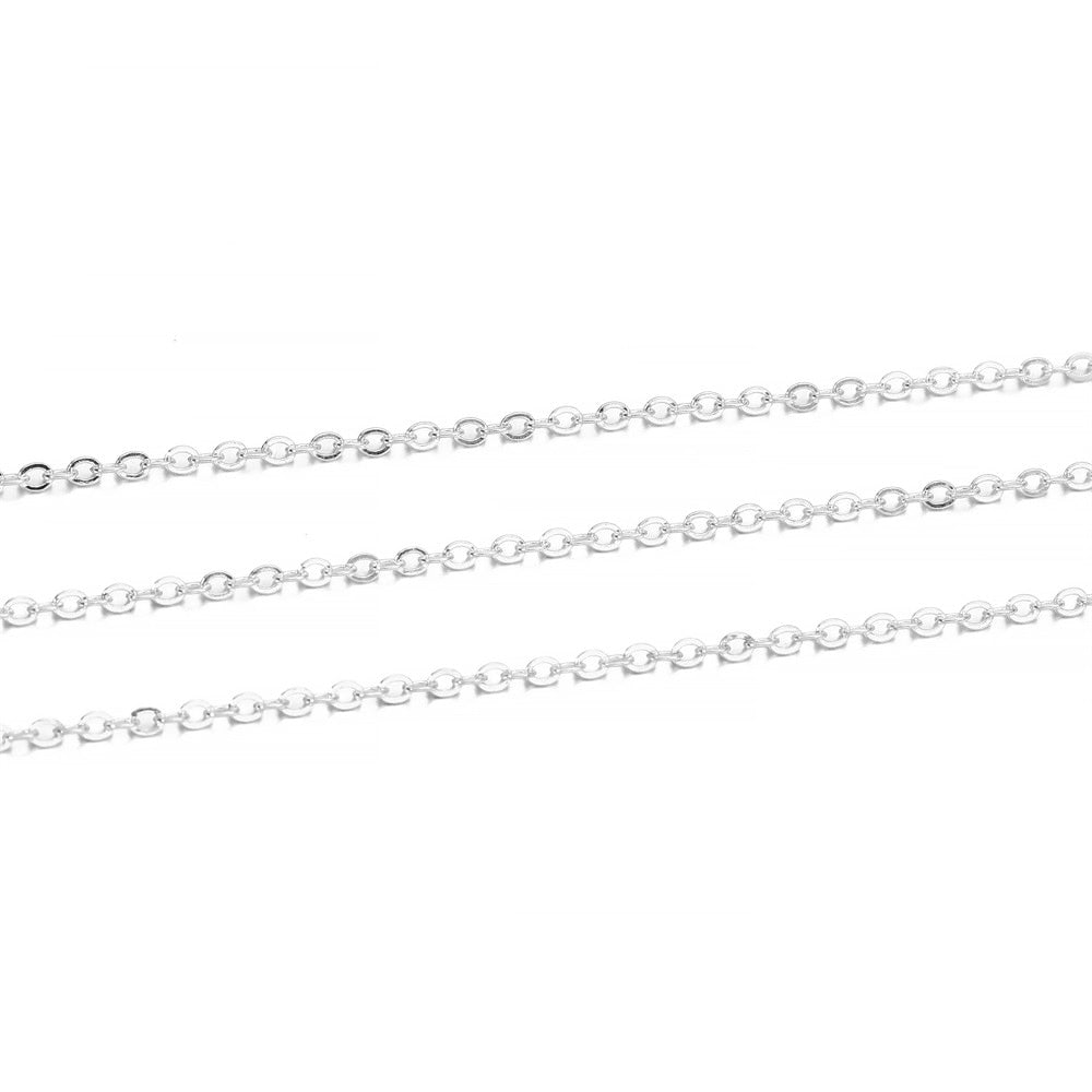 1.5 2mm Oval Link Necklace Chain, 5m lot