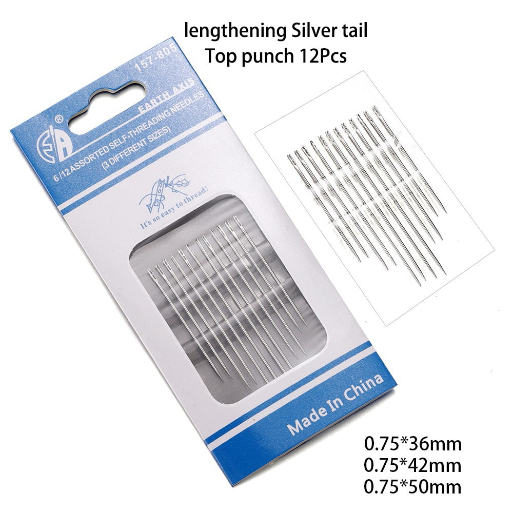 6/12pcs Side-Hole Blind Needles for Hand Sewing & Jewelry