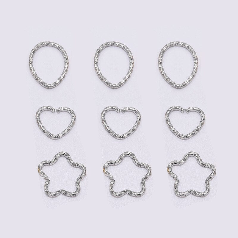 30-100pcs 8-20mm Gold Twisted Jump Rings