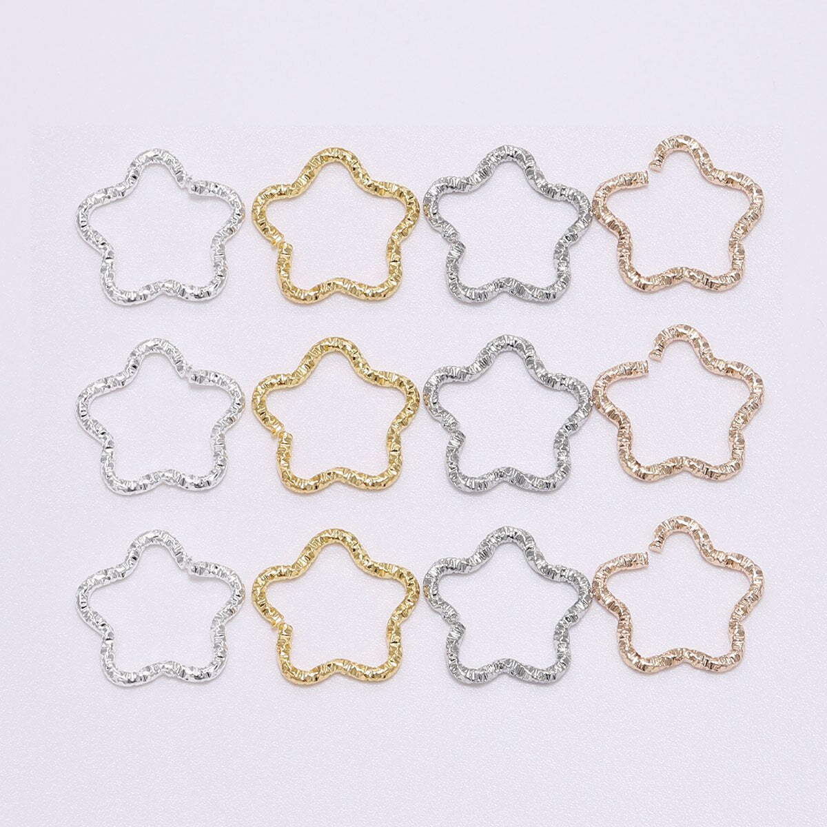 30-100pcs 8-20mm Gold Twisted Jump Rings