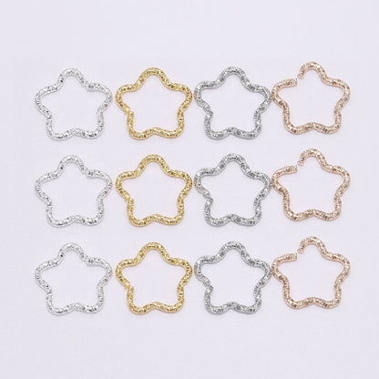 30-100pcs 8-20mm Gold Twisted Jump Rings