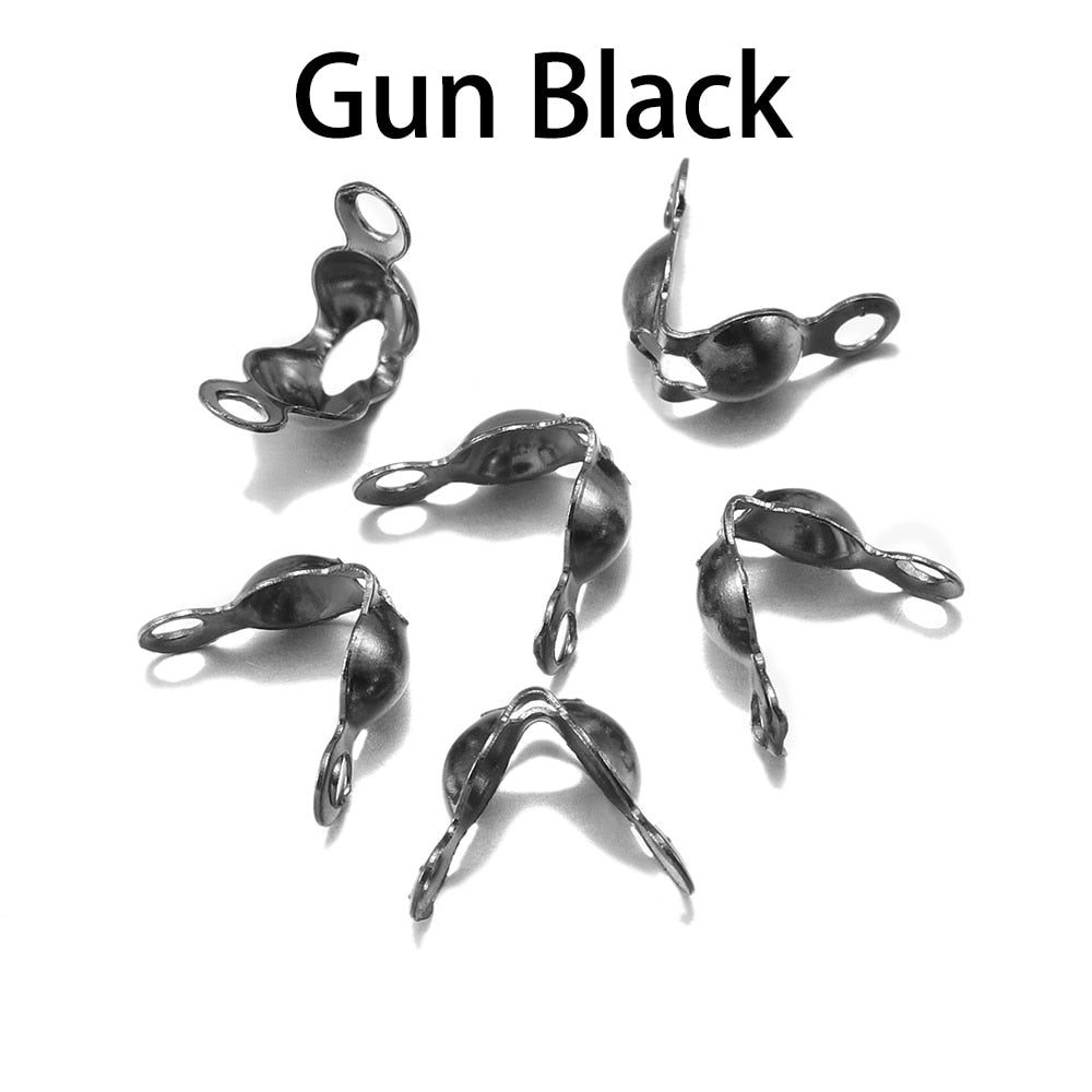 4x7mm Ball Chain Calotte End Crimps, 100-200pcs