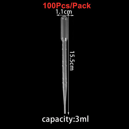 20-200Pcs Plastic Disposable Squeeze Pipettes, 0.2-3ML for Resin Jewelry Making