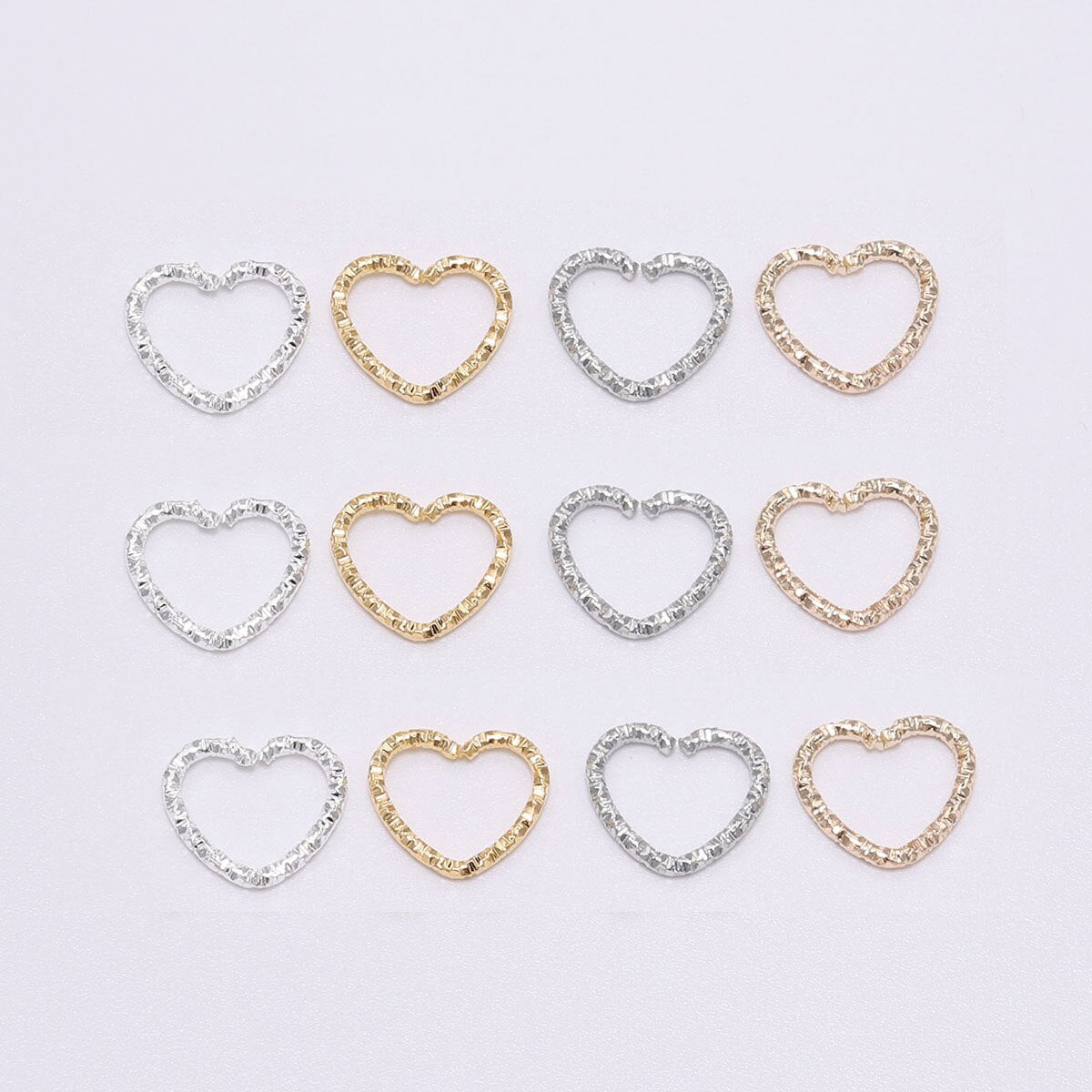 30-100pcs 8-20mm Gold Twisted Jump Rings