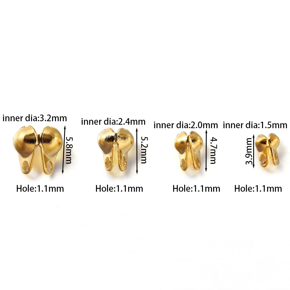 Fermoirs à chaîne à billes en acier inoxydable, 50 pièces