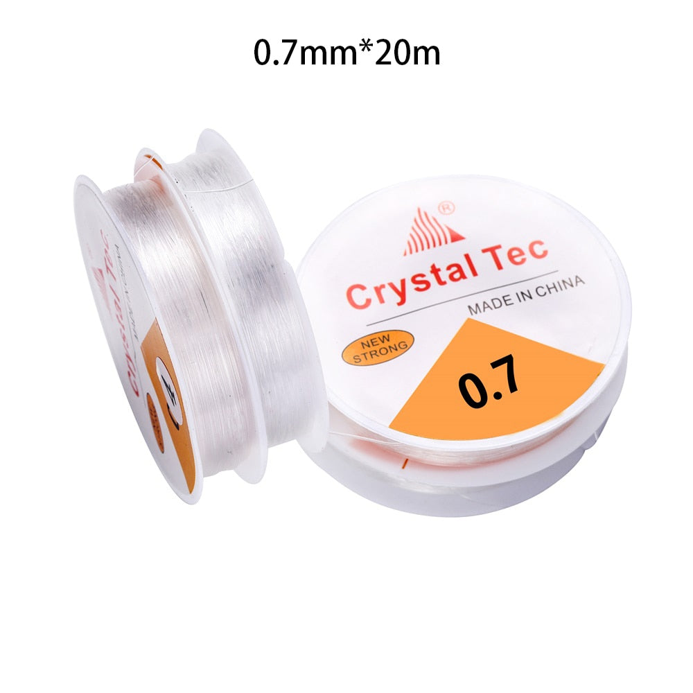Transparent Crystal Elastic Stretch Cord, 20-100 Meter