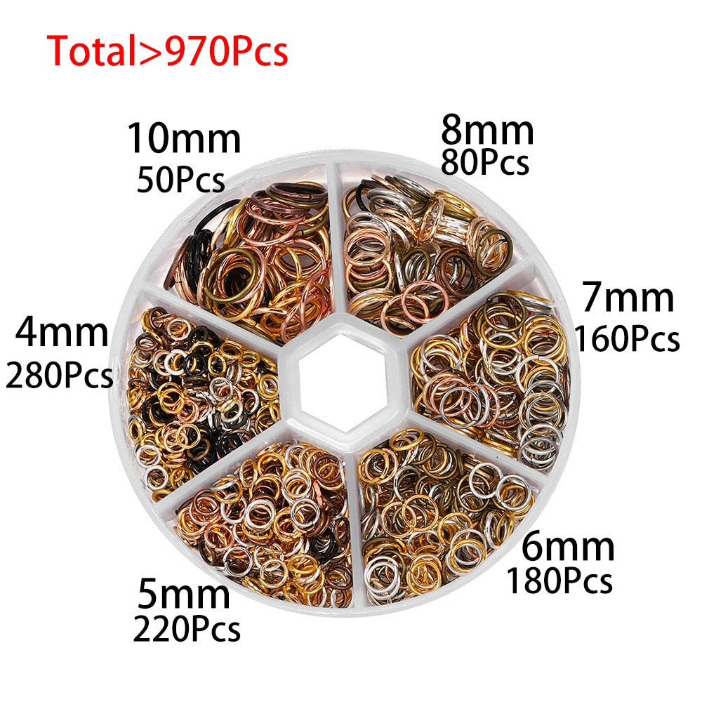 Open Jump Ring Connectors Set, 1370pcs