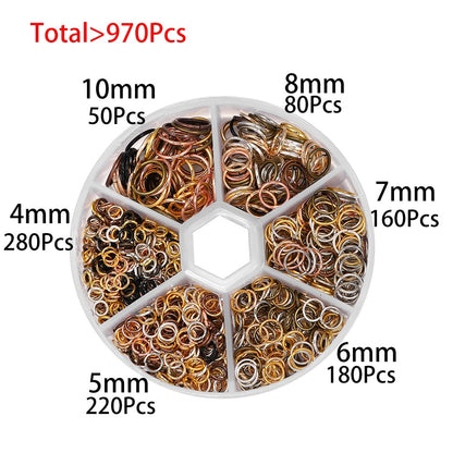 Open Jump Ring Connectors Set, 1370pcs
