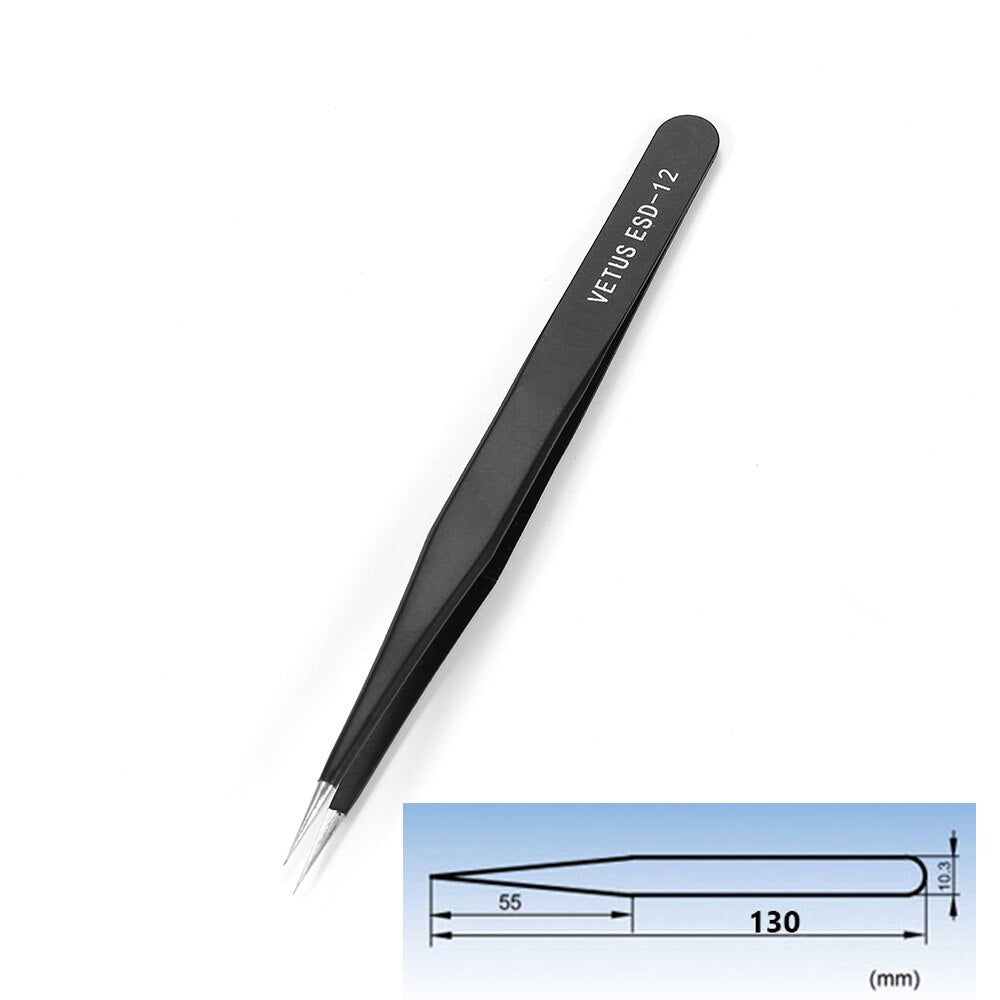 Anti-Static Bent Nose Tweezers for Diamonds