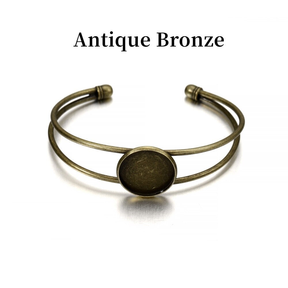 18 20 25mm Gold Bangle Bracelet Cabochon Base