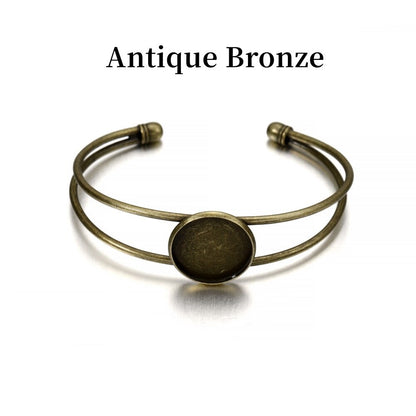 18 20 25mm Gold Bangle Bracelet Cabochon Base