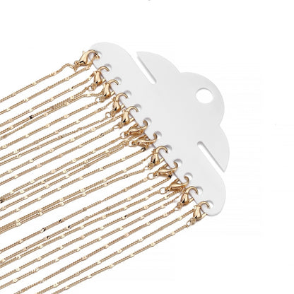 Chaînes de collier à fermoir mousqueton de 40 à 60 cm, paquet de 12 pièces