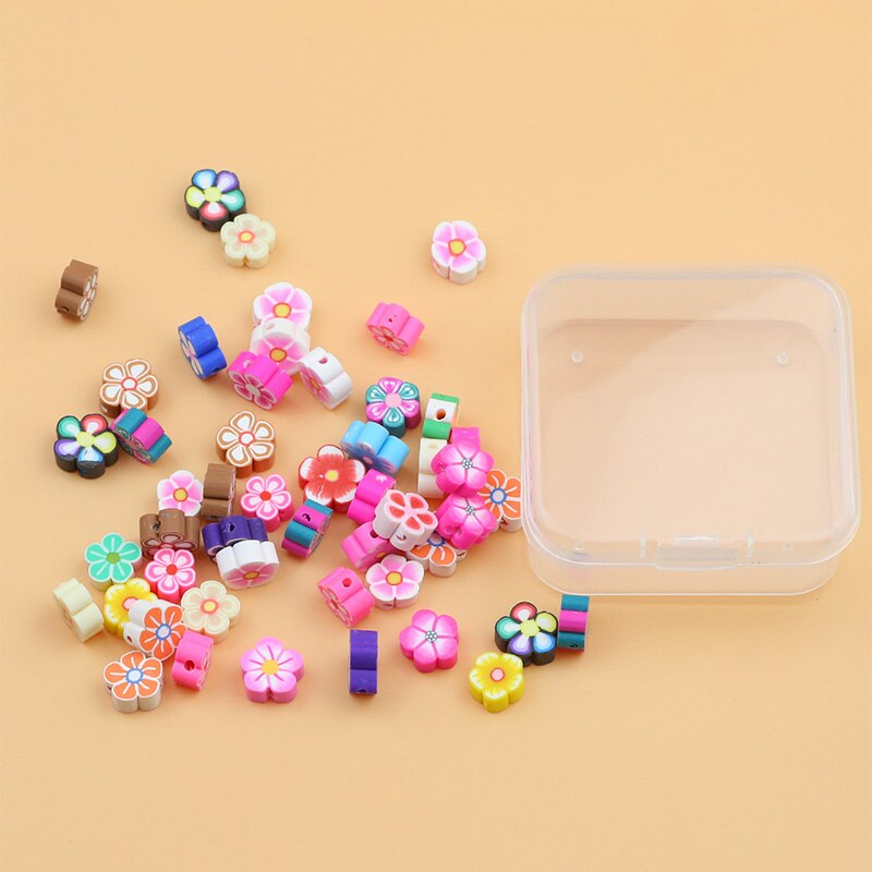 50pcs Plum Blossom Polymer Clay Beads DIY Kit