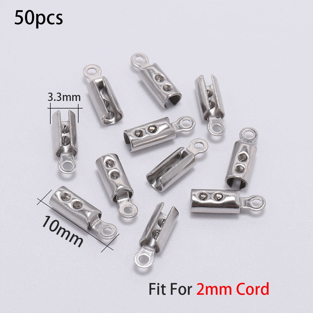Gold Stainless Steel Cords Crimp End Beads Caps, 30-50pcs
