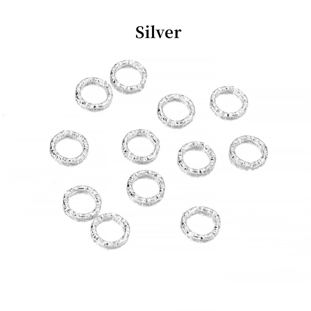 30-100pcs 8-20mm Gold Twisted Jump Rings