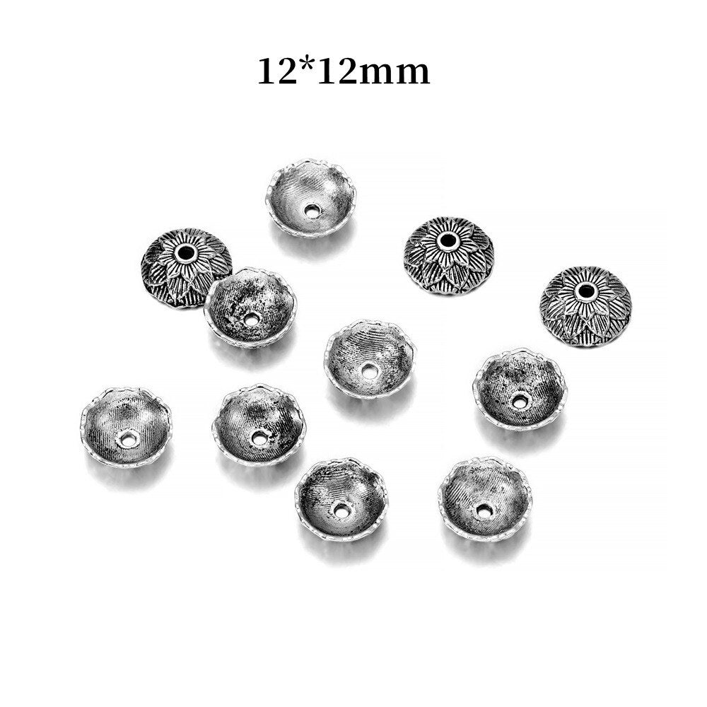12 mm antike Lotusblüten-Perlenkappen, 20 Stück