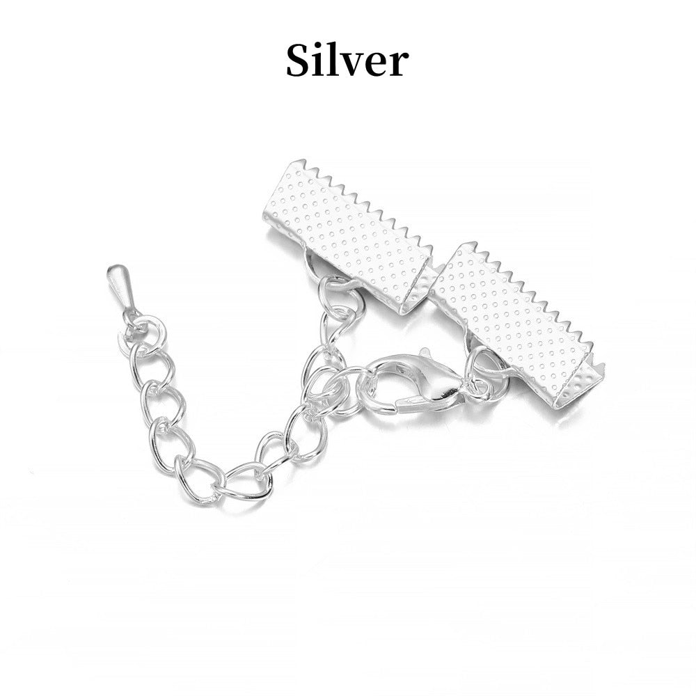 Ribbon Leather Cord End Clasps Set