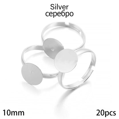20-40Pcs 7-10mm Metal Adjustable Rings