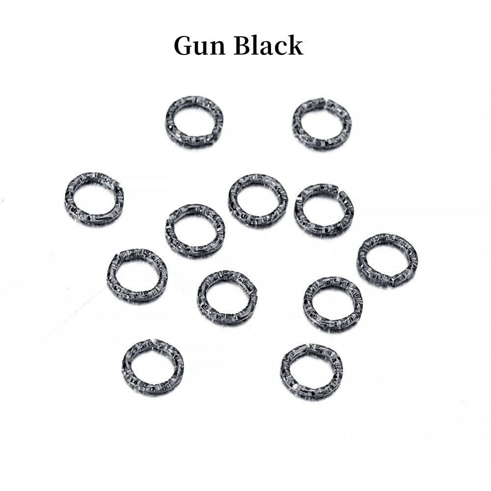 30-100pcs 8-20mm Gold Twisted Jump Rings
