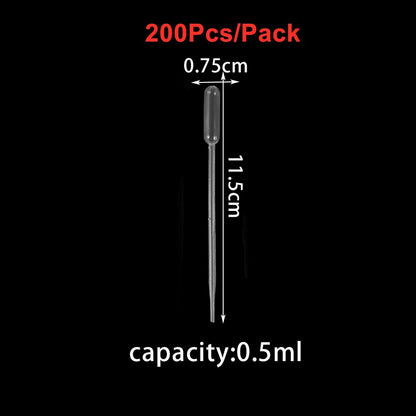 20-200Pcs Plastic Disposable Squeeze Pipettes, 0.2-3ML for Resin Jewelry Making