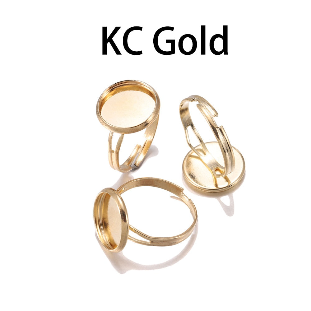 10pcs Adjustable Ring Base for Glass Cabochons