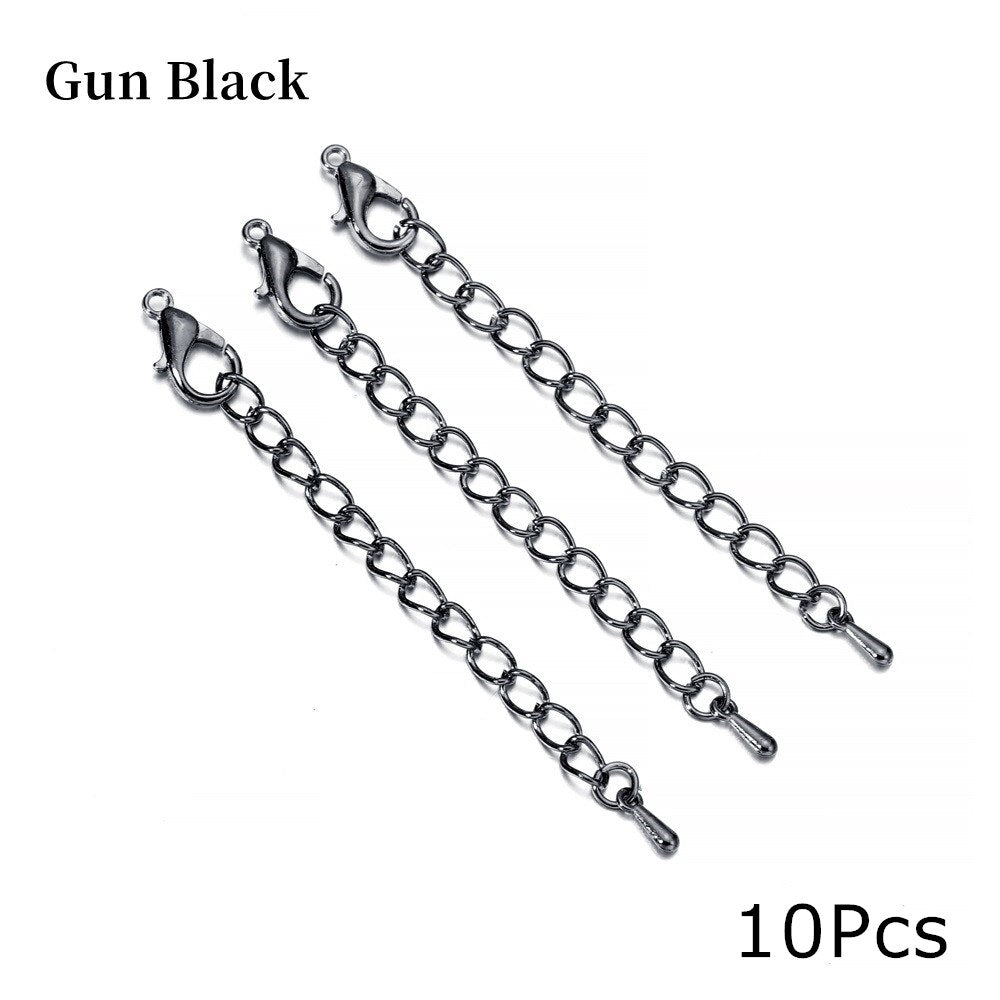 50 70mm Tone Extension Tail Chain Lobster Clasps Connector, 10-20pcs lot