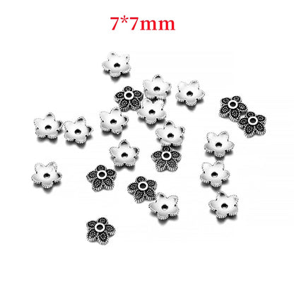 7mm 5-Petal Antique Flower Torus Bead Caps, 50pcs