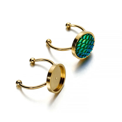 10 Pcs 6-12mm Stainless Steel Cabochon Ring Base