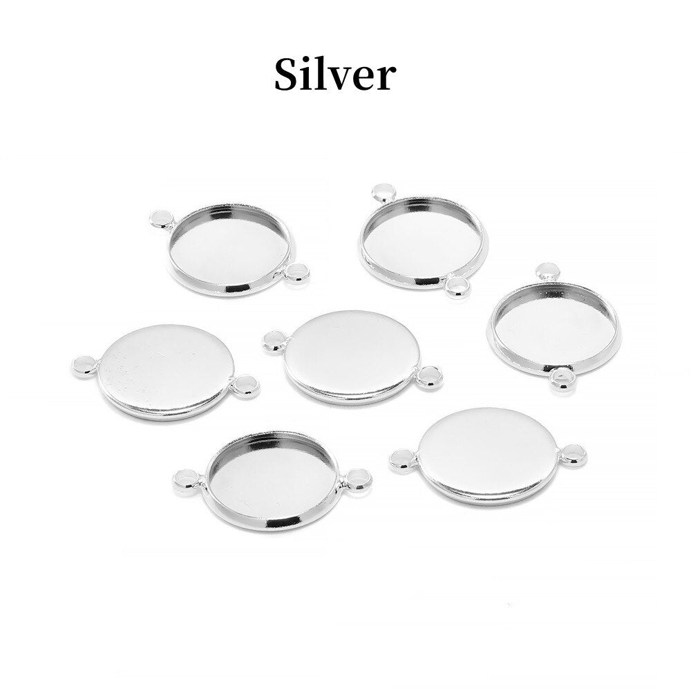20pcs 10 12mm Gold Bracelet Cabochon Base Tray