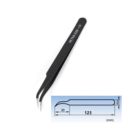 Anti-Static Bent Nose Tweezers for Diamonds