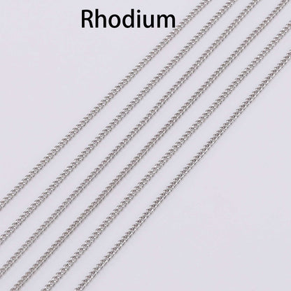1.3 1.6 2.0 2.5 mm  Gold Necklace Chains, 5 m lot
