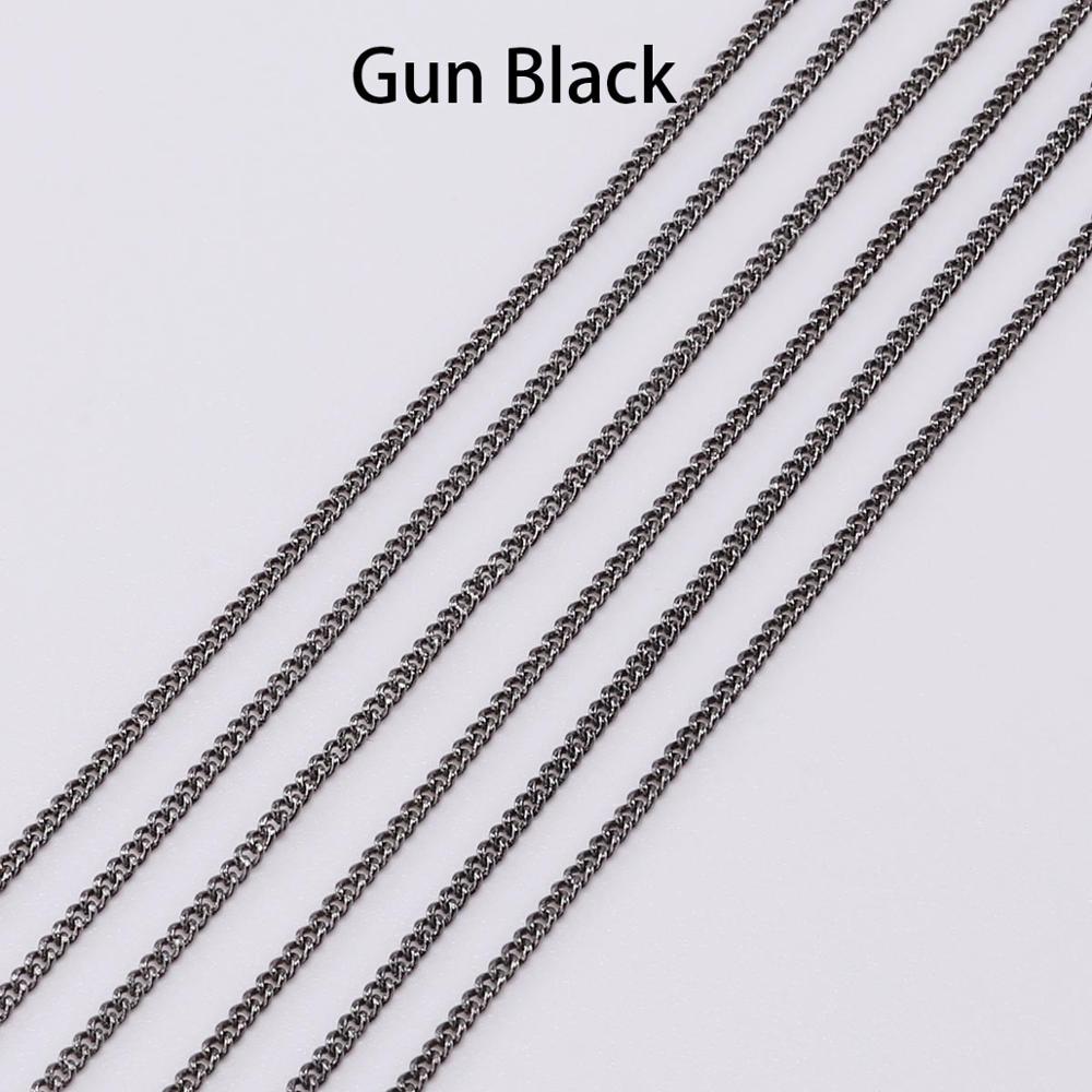 1.3 1.6 2.0 2.5 mm  Gold Necklace Chains, 5 m lot