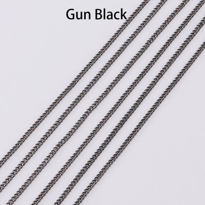 1.3 1.6 2.0 2.5 mm  Gold Necklace Chains, 5 m lot