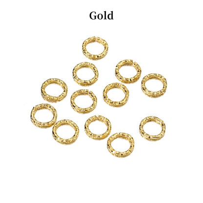 30-100pcs 8-20mm Gold Twisted Jump Rings